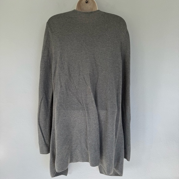J. Jill gray silk wool blend open front drape cardigan sweater medium tall - Picture 10 of 12